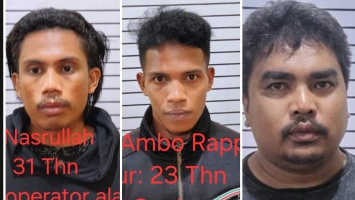 Tampang pelaku pencuri sapi di TPA Makassar.