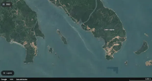 Timelapse kerusakan Pulau Citlim yang direkam Google Earth
