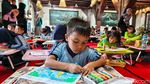 Anak TK Rayakan HUT Jakarta Ke-498 Lewat Lomba Mewarnai
