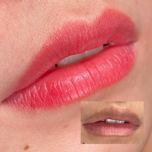 Hasil Sulam Bibir Hasil before-after sulam bibir.