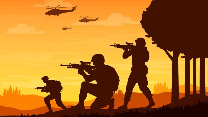 Ilustrasi kekuatan militer saat perang