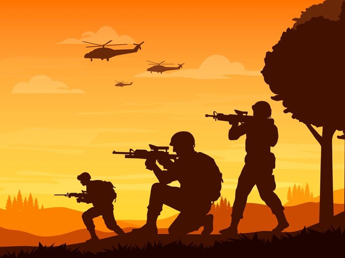 Ilustrasi kekuatan militer saat perang