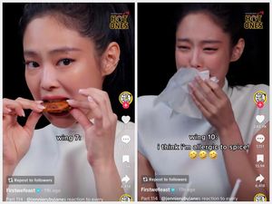 Jennie BLACKPINK Tersiksa Makan Chicken Wings Pedas, Sampai Bergetar!