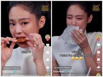 Jennie BLACKPINK Tersiksa Makan Chicken Wings Pedas, Sampai Bergetar!