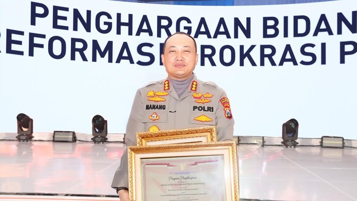 Kapolresta Malang Kombes Nanang Haryono usai menerima penghargaan di Musrenbang Polri 2025