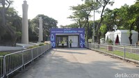 Situasi pintu masuk dan keluar utama yang tampak kosong. Foto: Septian Farhan Nurhuda/detik.com