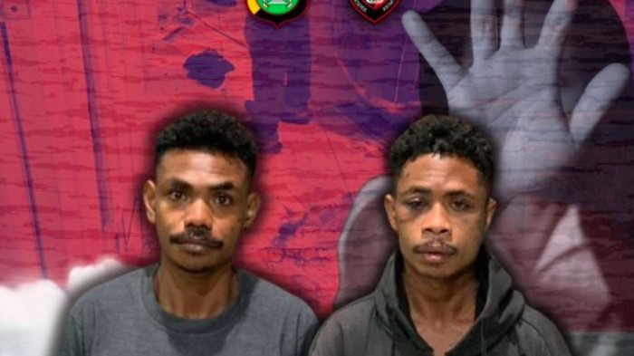 Polisi membekuk 2 pria berinisial EK alias EKK dan YL alias YLK. Keduanya dibekuk atas dugaan pencabulan dan pembacokan terhadap adik Bahar bin Smith. (dok IG @resmob_pmj)