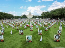 Bendera dan Foto Korban Iran Penuhi Gedung Capitol AS