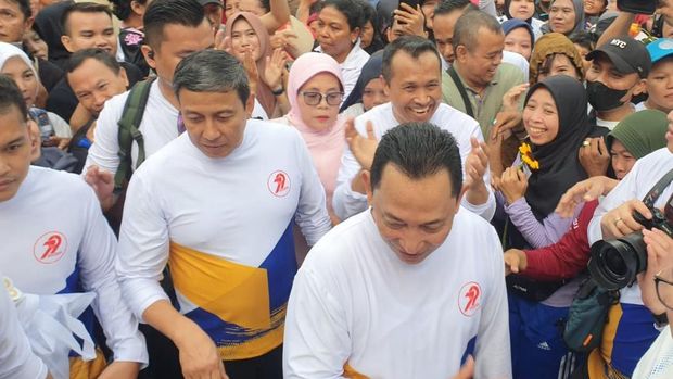 Kapolri Jenderal Listyo Sigit Prabowo, menghadiri CFD Bundaran HI, Jakpus pagi tadi. (dok.Polri)