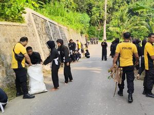 Polisi Gandeng Perguruan Silat Bersihkan Lingkungan Kota Blitar