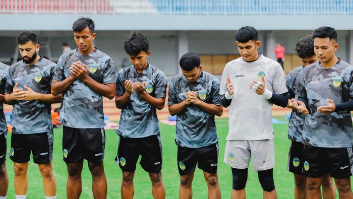 Sesi latihan PSIM Jogja di Stadion Mandala Krida, Umbulharjo, Kota Jogja, Rabu (8/1/2025).