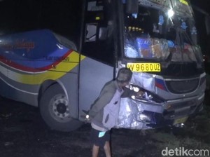 Bus Sugeng Rahayu di Ngawi Ugal-ugalan Tabrak Pemotor hingga Tewas