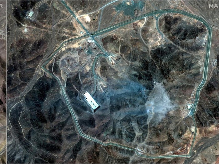A combination picture shows satellite images over Fordow underground complex, before and after the U.S. struck the underground nuclear facility, near Qom, Iran, June 20, 2025 (L) and June 22, 2025.     MAXAR TECHNOLOGIES/Handout via REUTERS    THIS IMAGE HAS BEEN SUPPLIED BY A THIRD PARTY. NO RESALES. NO ARCHIVES. MANDATORY CREDIT. DO NOT OBSCURE LOGO.