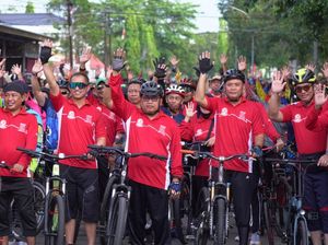 Semaraknya Fun Bike Hari Bhayangkara yang Dilepas Bupati Takalar Firdaus