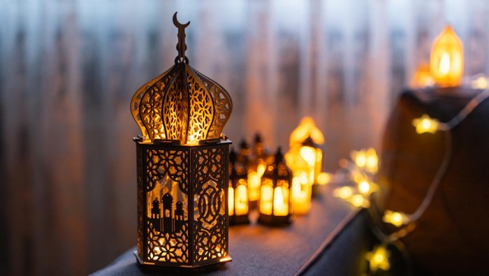 Colorful Ramadan Lanterns Ramadan Month Background, Eid Mubarak Concept Photo, Uskudar Istanbul, Turkiye (Turkey)