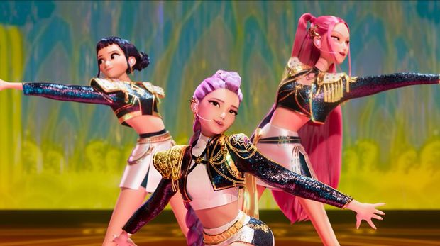 K-Pop Demon Hunters Adegan dalam film K-Pop Demon Hunters, animasi terbaru Netflix yang kini sudah tayang.