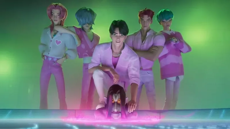 Adegan dalam film K-Pop Demon Hunters, animasi terbaru Netflix yang kini sudah tayang.
