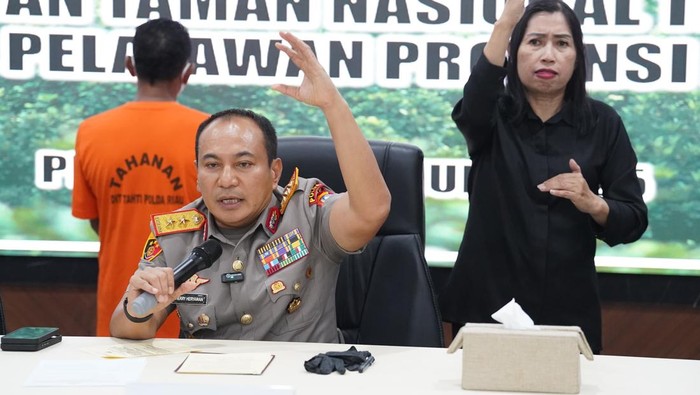 Kapolda Riau Irjen Herry Heryawan menegaskan pihaknya terus berkomitmen untuk menjaga Tesso Nilo. Hal itu ia sampaikan saat konferensi pers di Mapolda Riau, Senin (23/6/2025).
