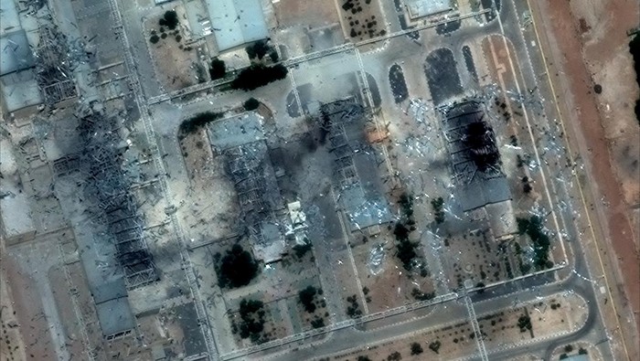Satellite image shows a close up view of destroyed buildings at Isfahan Nuclear Technology Center, after it was hit by U.S. airstrikes, in Isfahan, Iran, June 22, 2025. Maxar Technologies/Handout via REUTERS    THIS IMAGE HAS BEEN SUPPLIED BY A THIRD PARTY. NO RESALES. NO ARCHIVES. MANDATORY CREDIT. MUST NOT OBSCURE LOGO.