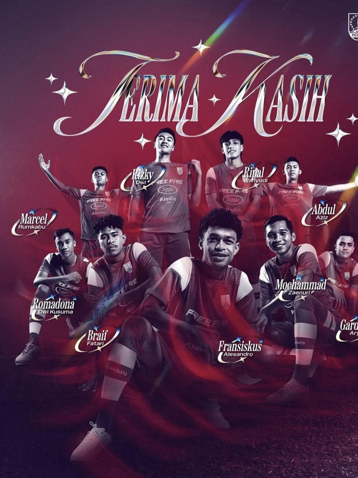 Tangkapan layar para pemain yang resmi berpisah dari Persis Solo. Foto diunggah Senin (23/6/2025).