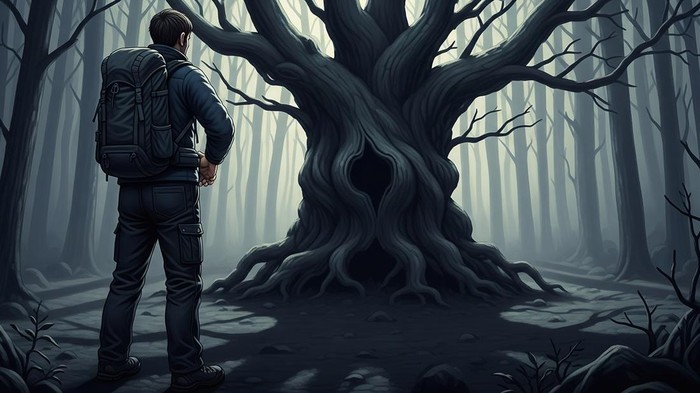 Ilustrasi pendaki di Gunung Gede Pangrango.