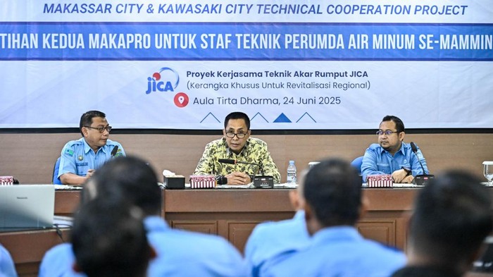 Pelatihan teknis tahap kedua PDAM Makassar untuk mengatasi kebocoran air yang tembus 50 persen. Dokumen Istimewa