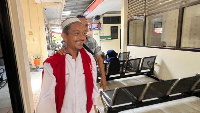 Sudarwo (38), terdakwa pembunuh Abid Yulandi Muyafa (38) saat di PN Mojokerto