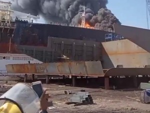 Kapal Tanker MT Federal II Kembali Terbakar di Galangan Kapal Batam