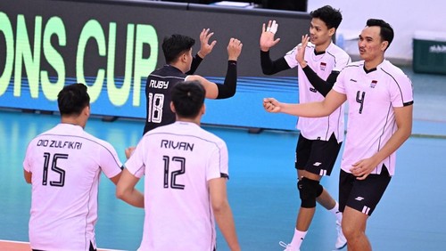 Timnas voli putra Indonesia di AVC 2025.