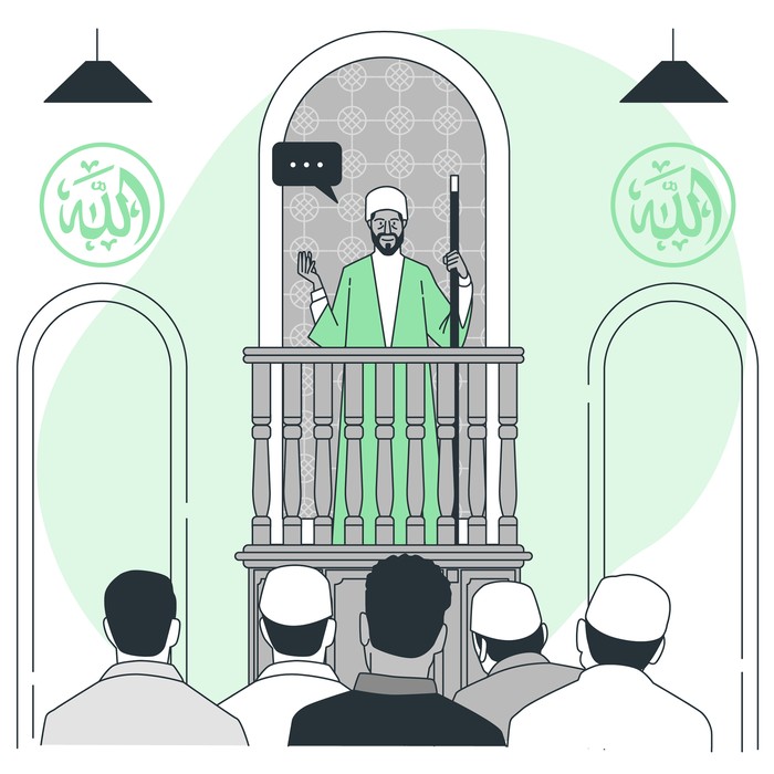 Ilustrasi pidato, khutbah Jumat, dan ceramah