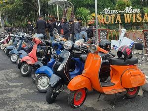 Komunitas Skuter Kota Batu Pertahankan Jargon Satu Vespa Berjuta Saudara
