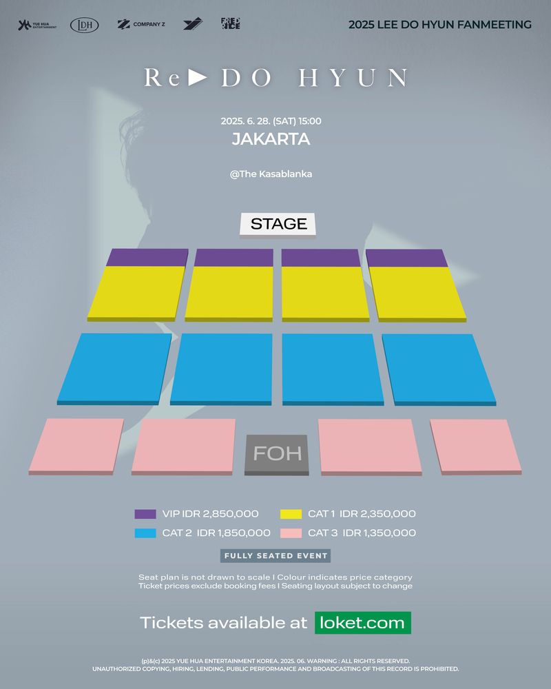 Poster dan informasi lengkap acara 2025 Lee Do Hyun Fanmeeting [Re ▶ DO HYUN] in Jakarta. Fanmeeting aktor Korea Selatan ini digelar Sabtu (18/6/2025) di The Kasablanka, Jakarta Selatan.