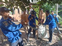 Damkar OKU Selatan Evakuasi Ular Piton Usai Mangsa Ternak Warga