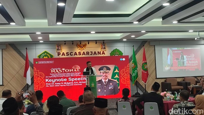 Plt Wakil Jaksa Agung RI, Asep N Mulyana, menyoroti tentang masalah remeh-temeh namun bisa berakhir masuk penjara. (Rizky AM/detikcom)