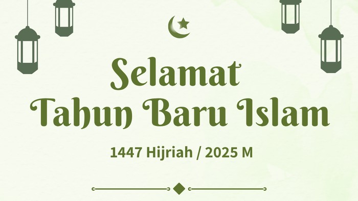 Poster menyambut Tahun Baru Islam 1 Muharram 1447 H atau 2025