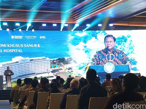 Presiden Prabowo Subianto meresmikan KEK Sanur dan Bali International Hospital di kawasan The Meru Sanur, Denpasar, Bali, Rabu (25/6/2025). (Foto: Ni Made Lastri Karsiani Putri/detikBali)