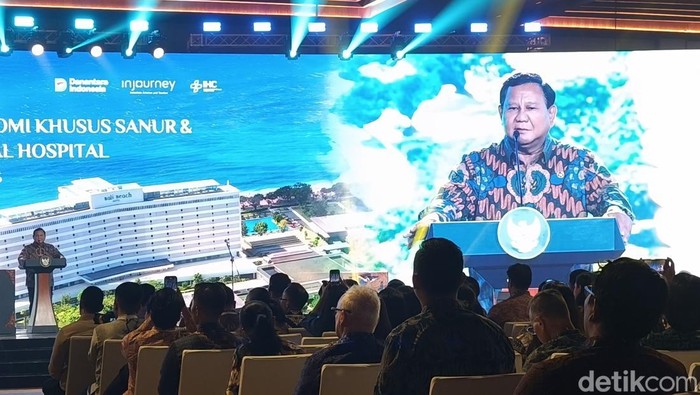 Presiden Prabowo Subianto meresmikan KEK Sanur dan Bali International Hospital di kawasan The Meru Sanur, Denpasar, Bali, Rabu (25/6/2025). (Foto: Ni Made Lastri Karsiani Putri/detikBali)