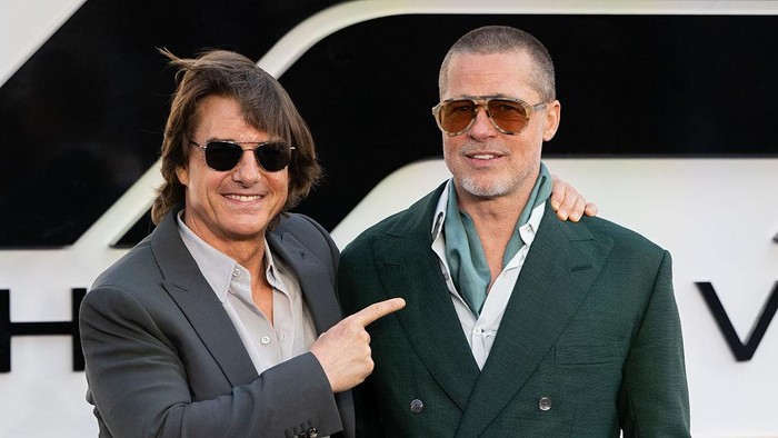 Tom Cruise dan Brad Pitt di Premiere Film F1: The Movie Brad Pitt dan Tom Cruise menghadiri Pemutaran Perdana Eropa F1 ® The Movie di Cineworld, Leicester Square pada 23 Juni 2025 di London, Inggris.