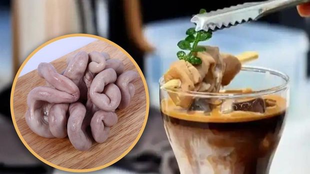 Viral Minuman Kopi Topping Sate Usus Babi, Gimana Rasanya?
