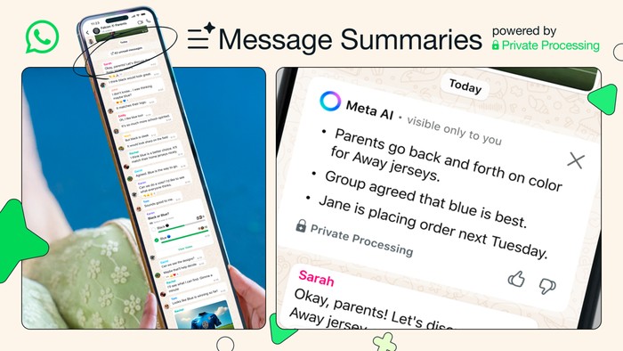 Fitur rangkum pesan di WhatsApp pakai Meta AI