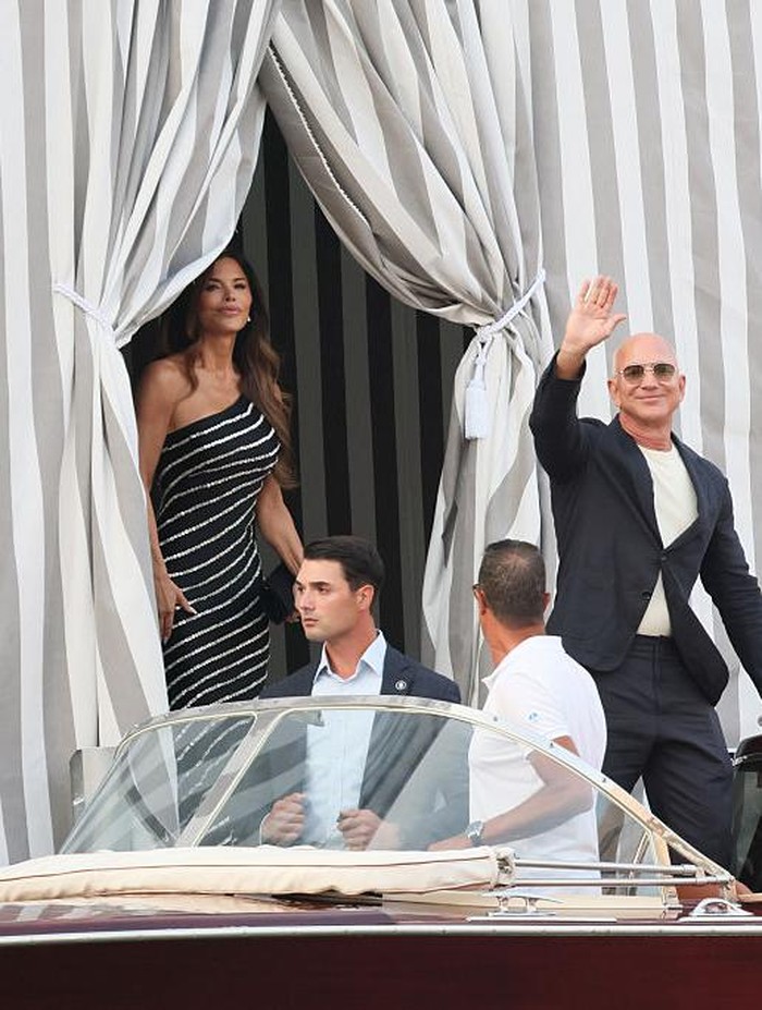 VENICE, ITALY - JUNE 25: Lauren Sanchez is sighting ahead of Jeff Bezos and Lauren Sanchez Wedding on June 25, 2025 in Venice, Italy. (Photo by Ernesto Ruscio/GC Images)