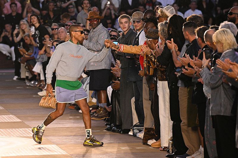 PARIS, FRANCE - JUNE 24: (EDITORIAL USE ONLY - For Non-Editorial use please seek approval from Fashion House) Designer Pharrell Williams walks the runway during the Louis Vuitton Menswear Spring/Summer 2026 show as part of Paris Fashion Week on June 24, 2025 in Paris, France. (Photo by Kristy Sparow/Getty Images)