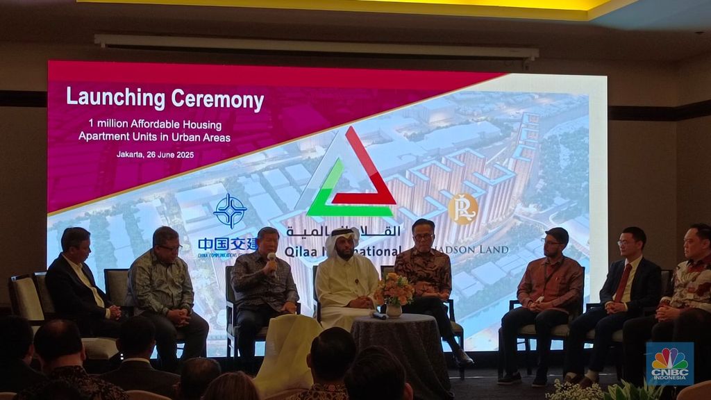 Penandatanganan Nota Kesepakatan (MoU) antara Pemerintah Indonesia dengan Grup Qatar, Al Qilas International Group di Jakarta, Kamis (26/6/2025). (CNBC Indonesia/Martyasari Rizky)