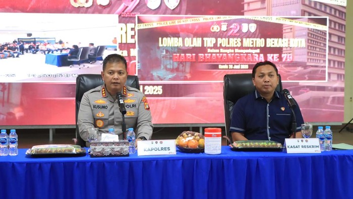 Polres Metro Bekasi Kota menggelar lomba olah TKP menyambut HUT Bhayangkara ke-79. (dok.Istimewa)