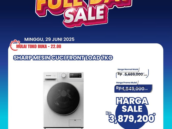Transmart Full Day Sale Mesin Cuci Sharp