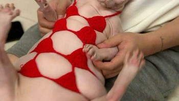 Kucing sphinx ini dipakaikan bikin khusus agar tidak mengumbar auratnya. Foto: Bored Panda