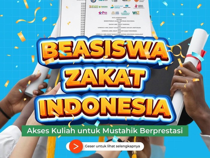 Pendafatran Beasiswa Zakat Indonesia dibuka hingga 11 Juli 2025.