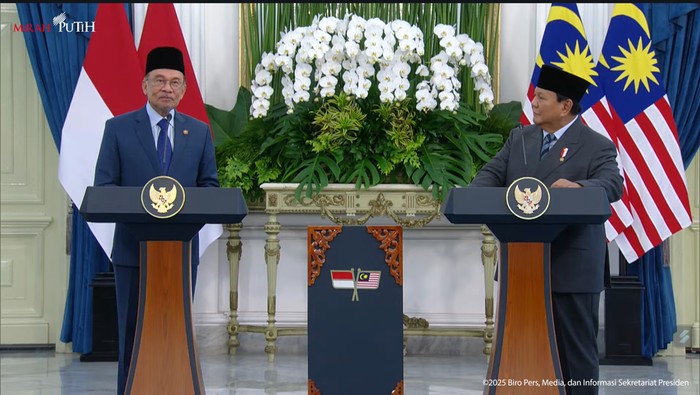 PM Malaysia Anwar Ibrahim dan Prasiden Prabowo