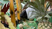 Setelah pawai, dongdang berisi kepala kambing ataupun sesaji lainnya dibawa ke laut menggunakan perahu nelayan kemudian dilarung di tengah laut. Kepaa kambing ini simbol rasa iri dan dengki ataupun hal-hal buruk yang awalnya muncul dari kepala. 