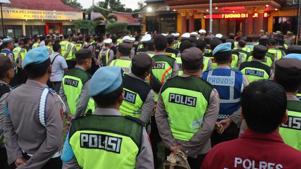 Apel gelar pasukan pengamanan Polres Blitar Kota